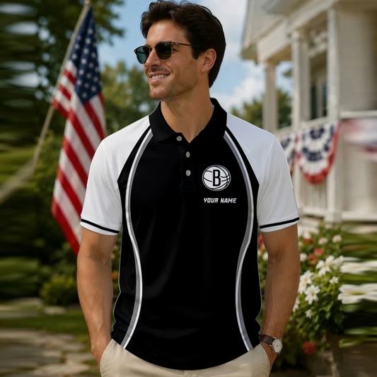 [HOT DEAL] NEW CUSTOMIZED NBA25 BNE BROOKLYN NETS POLO SHIRT