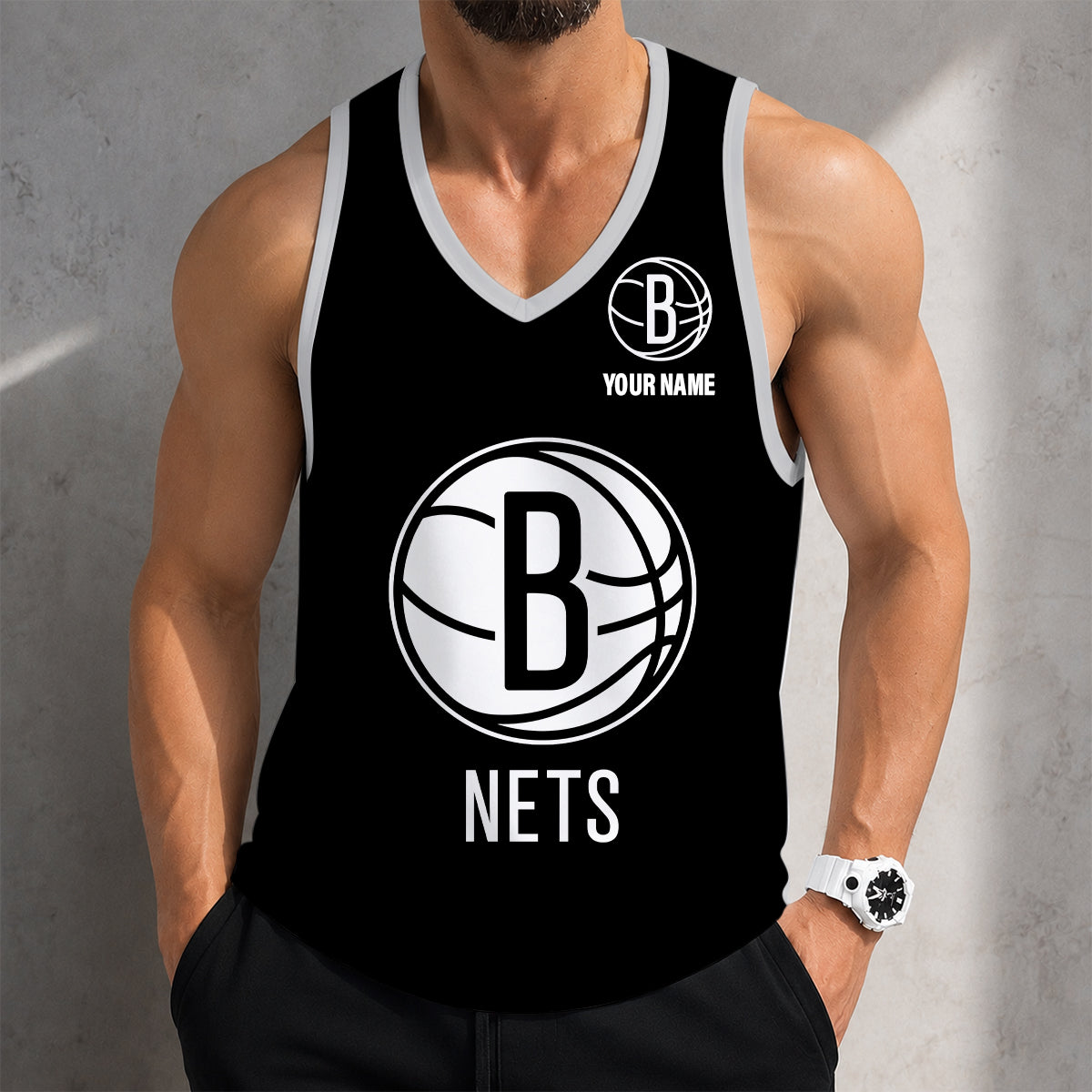 LIMITED EDITION - NEW CUSTOMIZED NBA25 BNE BROOKLYN NETS UNISEX TANK TOP