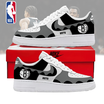 LIMITED EDITION - NEW CUSTOMIZED NBA25 BNE BROOKLYN NETS AF1 SNEAKERS