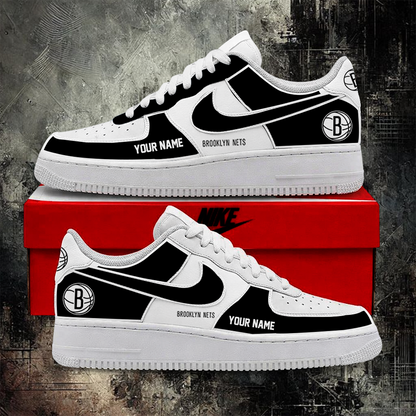 LIMITED EDITION - NEW CUSTOMIZED NBA25 BNE BROOKLYN NETS AF1 SHOES