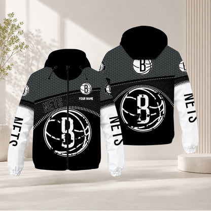 LIMITED EDITION - NEW CUSTOMIZED NBA25 BNE BROOKLYN NETS WINDBREAKER JACKET