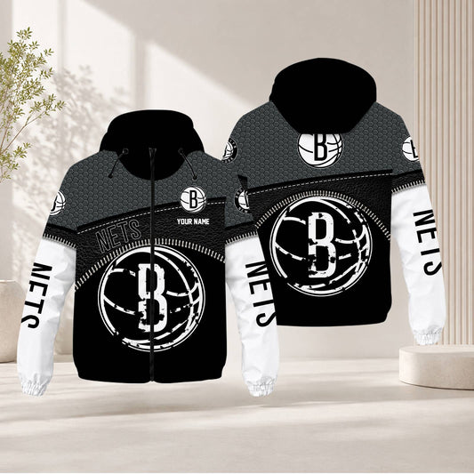 LIMITED EDITION - NEW CUSTOMIZED NBA25 BNE BROOKLYN NETS WINDBREAKER JACKET