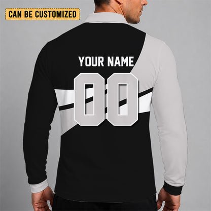 [HOT DEAL] NEW CUSTOMIZED NBA25 BNE BROOKLYN NETS MEN LONG SLEEVE POLO