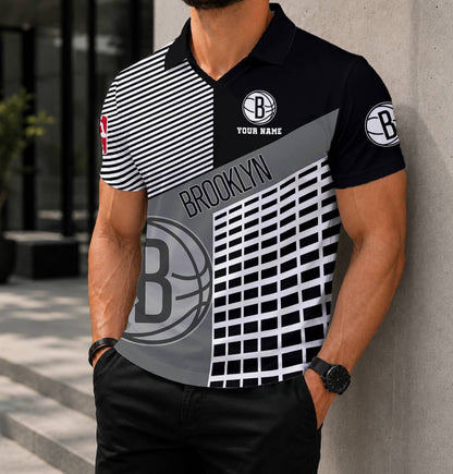 LIMITED EDITION - NEW CUSTOMIZED NBA25 BNE BROOKLYN NETS POLO SHIRT