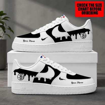 [HOT DEAL] NEW CUSTOMIZED NBA25 BNE BROOKLYN NETS AF1 SHOES