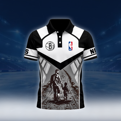 LIMITED EDITION - NEW CUSTOMIZED NBA25 BNE BROOKLYN NETS POLO SHIRT