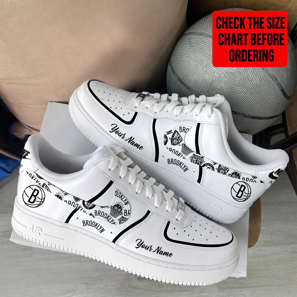 LIMITED EDITION - NEW CUSTOMIZED NBA25 BNE BROOKLYN NETS AF1 SHOES