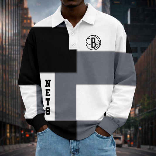 LIMITED EDITION - NEW CUSTOMIZED NBA27 CHO CHARLOTTE HORNETS MEN LONG SLEEVE POLO