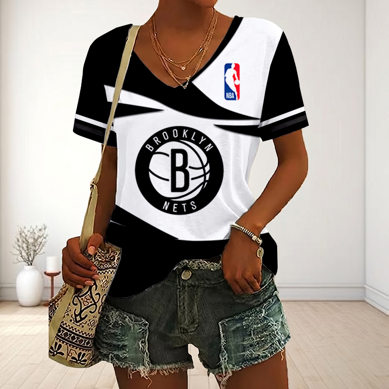 LIMITED EDITION - NEW CUSTOMIZED NBA26 P76 PHILADELPHIA 76ERS V-NECK FEMALE SHIRT