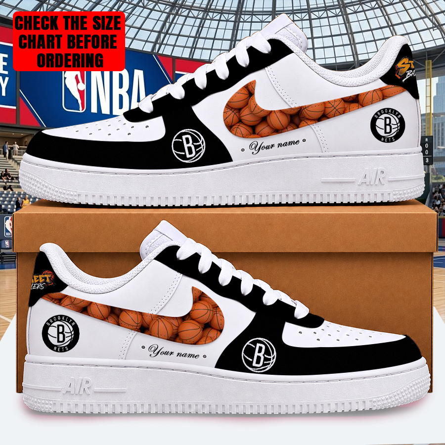 LIMITED EDITION - NEW CUSTOMIZED NBA25 BNE BROOKLYN NETS AF1 SHOES