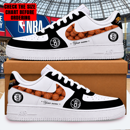 LIMITED EDITION - NEW CUSTOMIZED NBA25 BNE BROOKLYN NETS AF1 SHOES