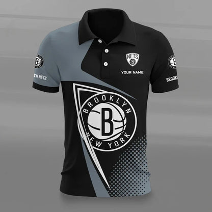 [HOT DEAL] NEW CUSTOMIZED NBA25 BNE BROOKLYN NETS POLO SHIRT
