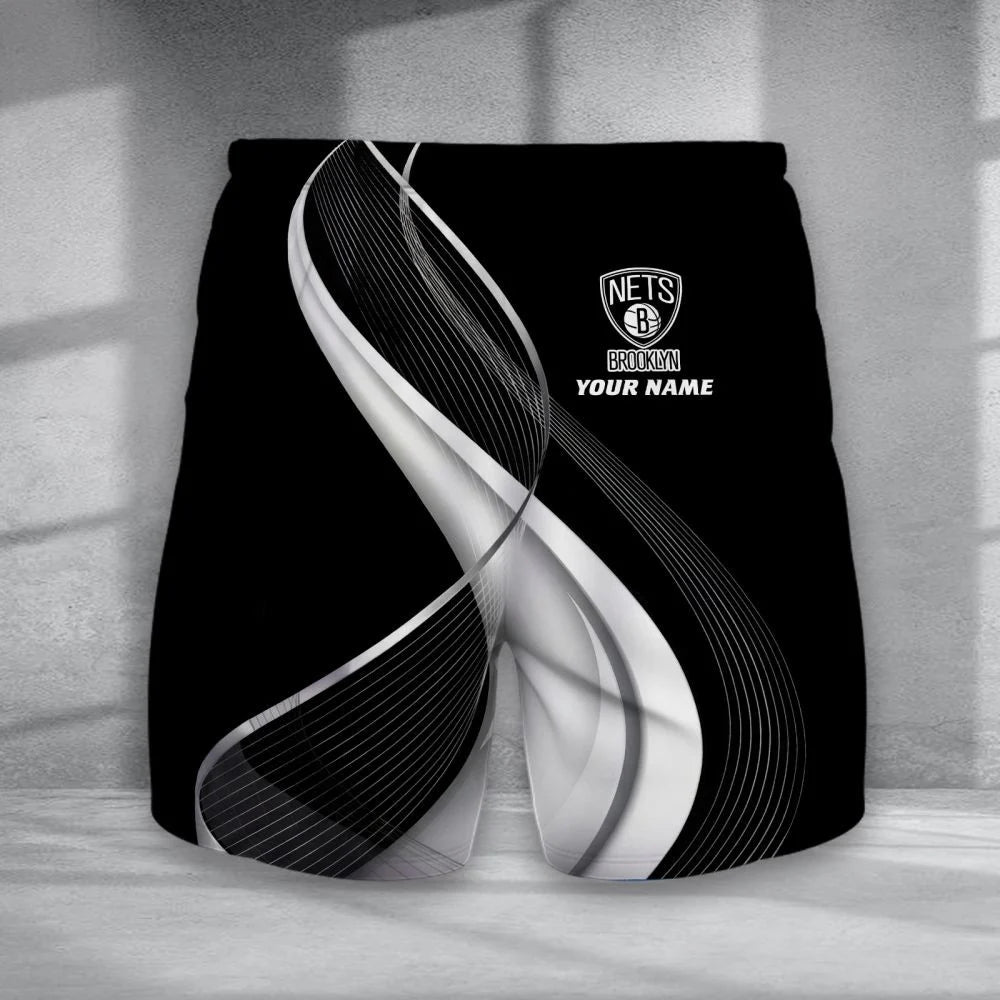 LIMITED EDITION - NEW CUSTOMIZED NBA25 BNE BROOKLYN NETS SHORT PANTS
