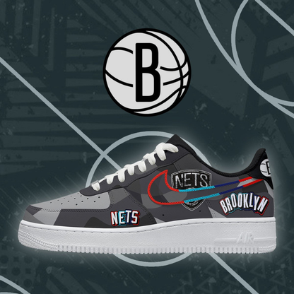 LIMITED EDITION - NEW CUSTOMIZED NBA25 BNE BROOKLYN NETS AF1 SHOES