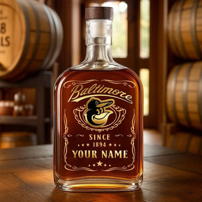 LIMITED EDITION - NEW CUSTOMIZED MLB25 BOS BALTIMORE ORIOLES LUXURY WHISKEY BOTTLE 450ML