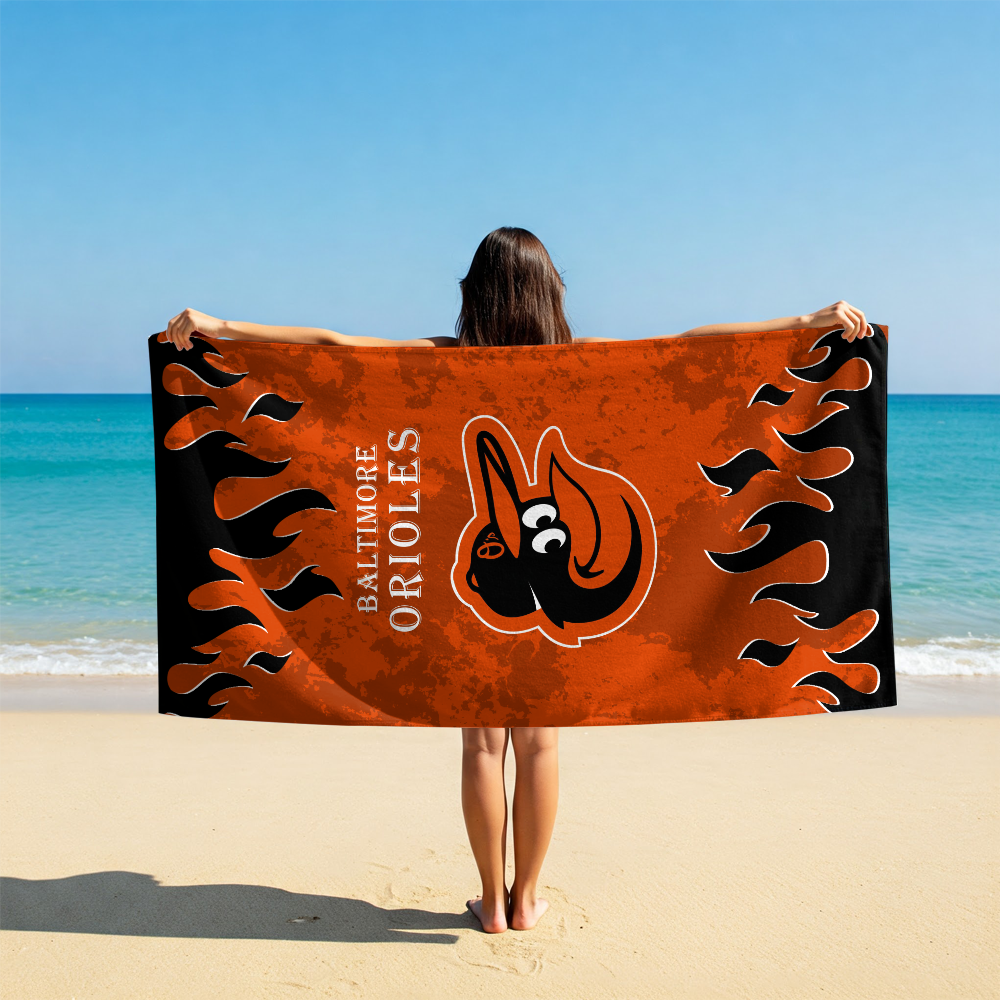 LIMITED EDITION - NEW CUSTOMIZED MLB25 BOS BALTIMORE ORIOLES BEACH TOWEL FOR FAN