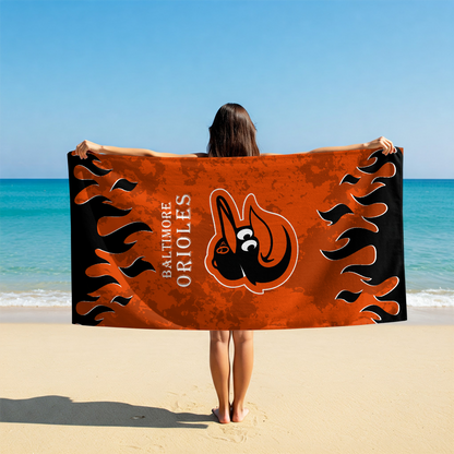 LIMITED EDITION - NEW CUSTOMIZED MLB25 BOS BALTIMORE ORIOLES BEACH TOWEL FOR FAN