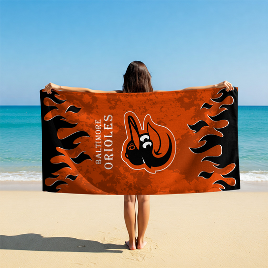 LIMITED EDITION - NEW CUSTOMIZED MLB25 BOS BALTIMORE ORIOLES BEACH TOWEL FOR FAN