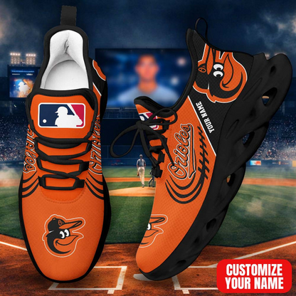 LIMITED EDITION - NEW CUSTOMIZED MLB25 BOS BALTIMORE ORIOLES PREMIUM CLUNKY SNEAKERS