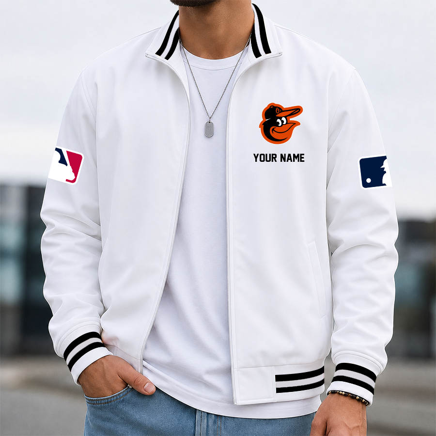 [FLASH SALE] NEW CUSTOMIZED MLB25 BOS BALTIMORE ORIOLES MULTICOLOR MEN'S CASUAL JACKET