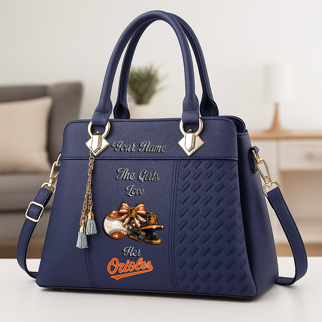 LIMITED EDITION - NEW CUSTOMIZED MLB25 BOS BALTIMORE ORIOLES ZIP HANDBAG MULTICOLOR