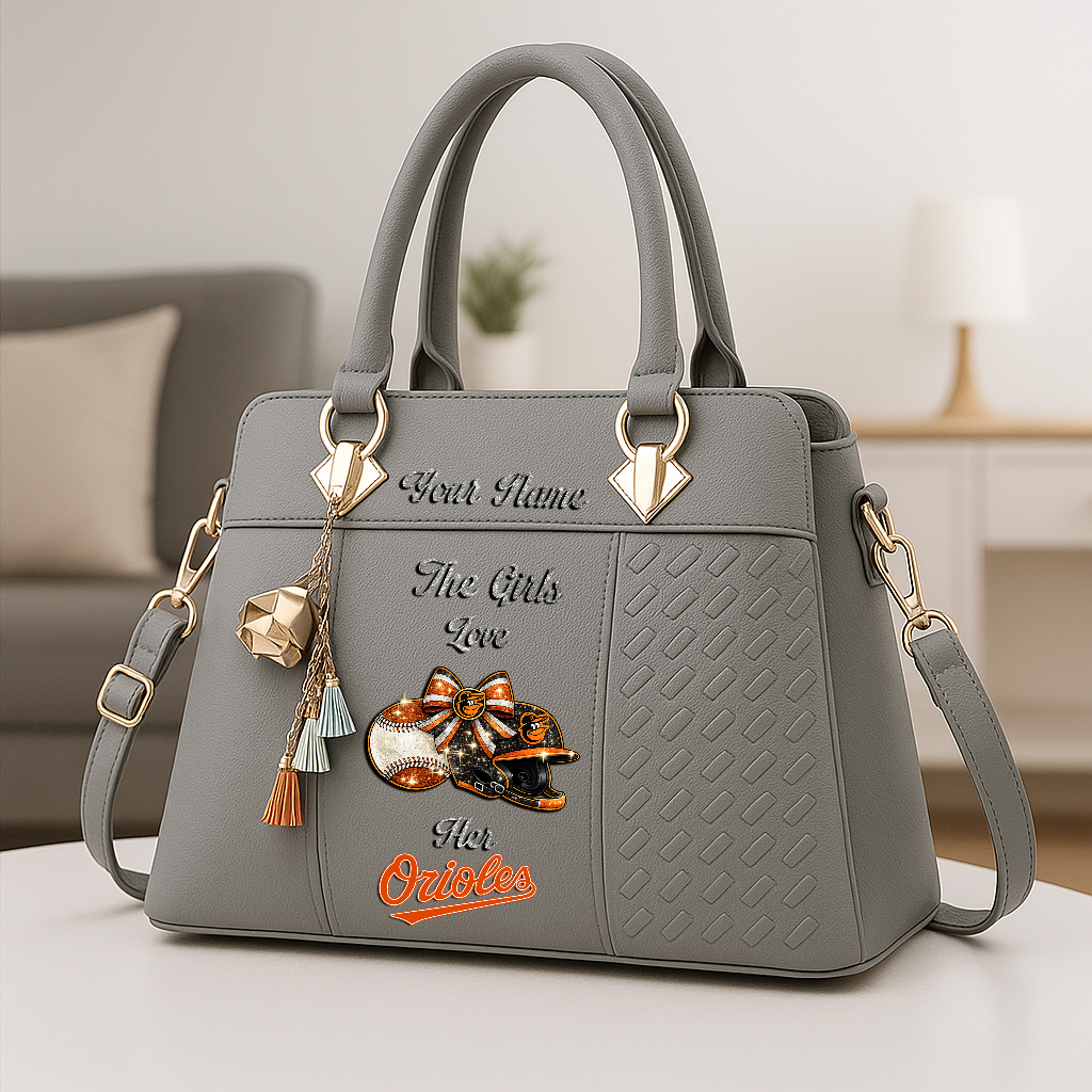 LIMITED EDITION - NEW CUSTOMIZED MLB25 BOS BALTIMORE ORIOLES ZIP HANDBAG MULTICOLOR