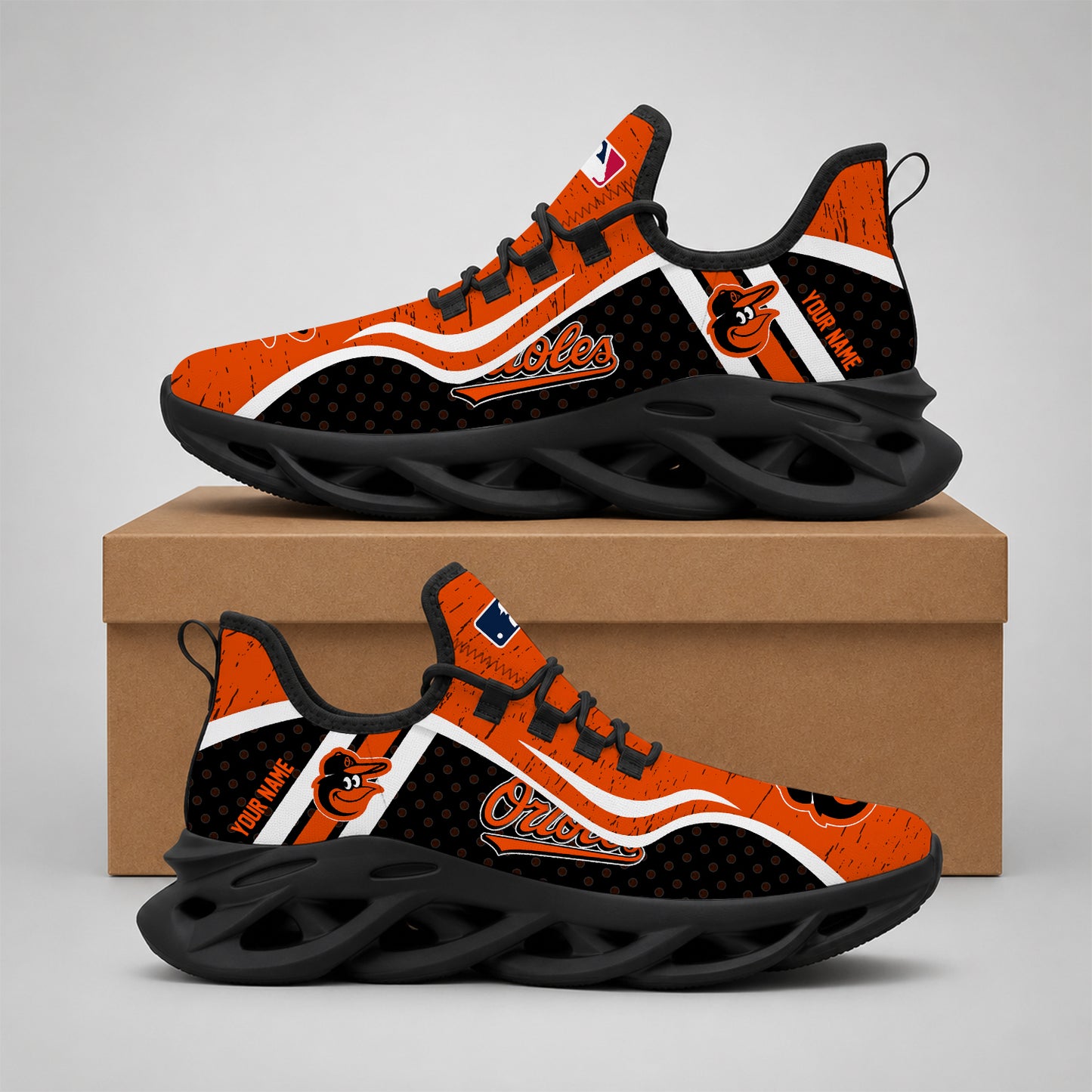 ELITE EDITION - NEW CUSTOMIZED MLB25 BOS BALTIMORE ORIOLES MAX SOUL SHOES
