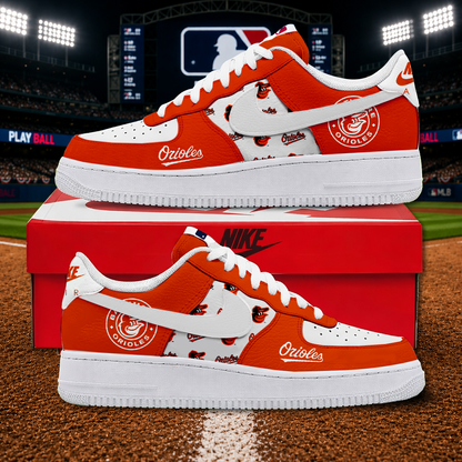 LIMITED EDITION - NEW CUSTOMIZED MLB25 BOS BALTIMORE ORIOLES AF1 SHOES