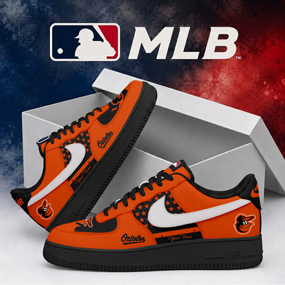 LIMITED EDITION - NEW CUSTOMIZED MLB25 BOS BALTIMORE ORIOLES AF1 SHOES