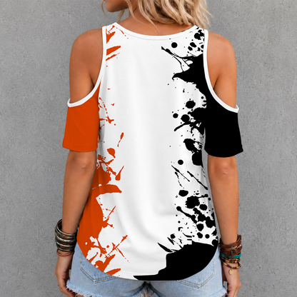 [FLASH SALE] NEW CUSTOMIZED MLB25 BOS BALTIMORE ORIOLES CRISS CROSS V-NECK TOP