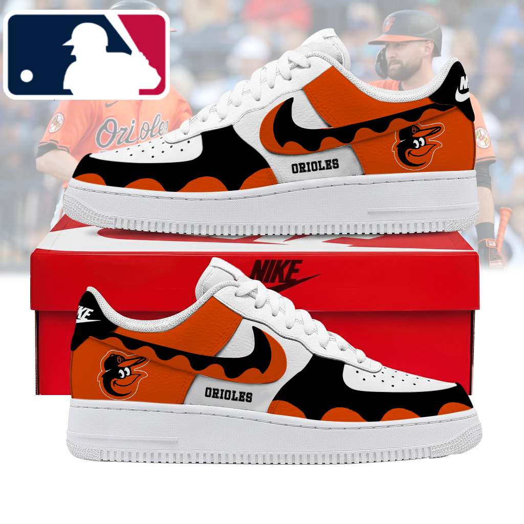 FINAL CLEARANCE - NEW CUSTOMIZED MLB25 BOS BALTIMORE ORIOLES AF1 SHOES