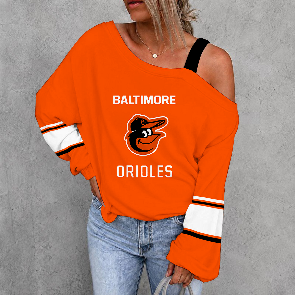[FLASH SALE] NEW CUSTOMIZED MLB25 BOS BALTIMORE ORIOLES DROP SHOULDER SWEATSHIRT