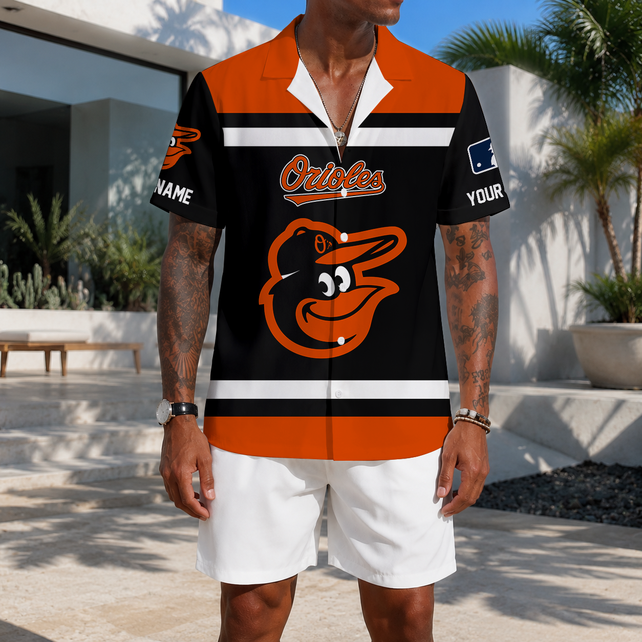 LIMITED EDITION - NEW CUSTOMIZED MLB25 BOS BALTIMORE ORIOLES UNISEX HAWAIIAN SHIRT