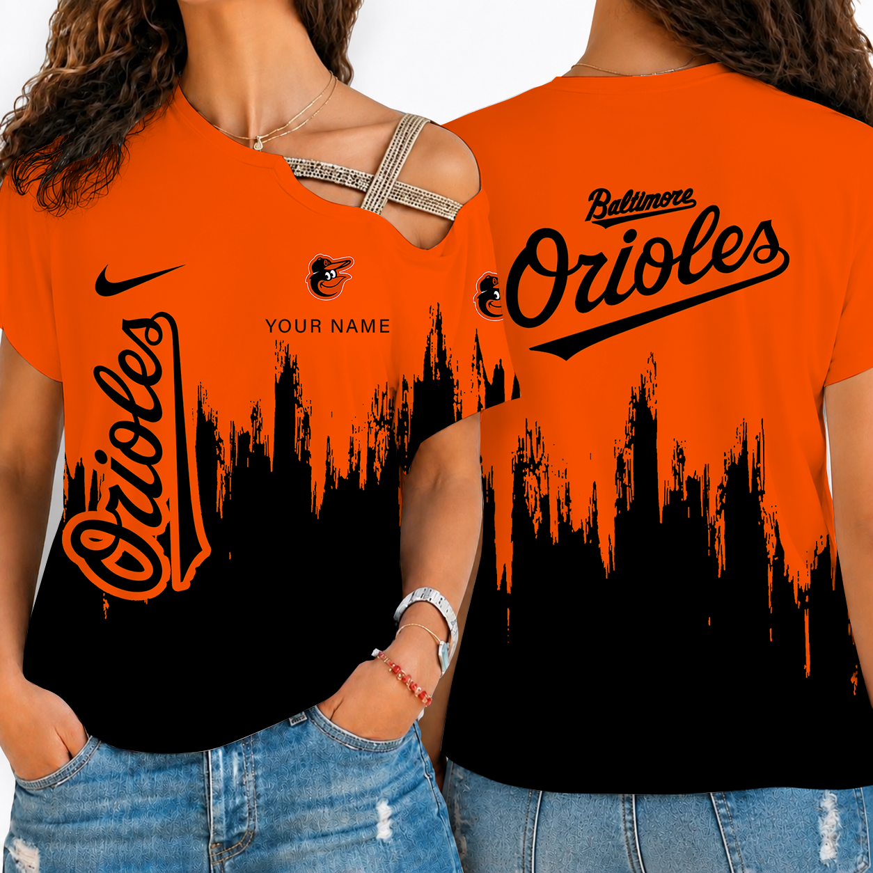 [FLASH SALE] NEW CUSTOMIZED MLB25 BOS BALTIMORE ORIOLES SHOULDER SHIRT