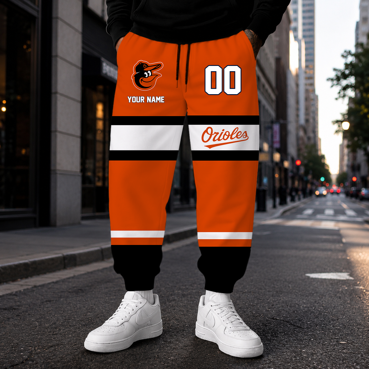 VIRAL EDITION - NEW CUSTOMIZED MLB25 BOS BALTIMORE ORIOLES SWEATPANTS