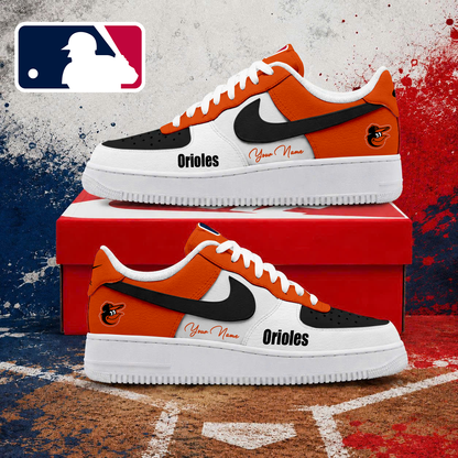 VIRAL EDITION - NEW CUSTOMIZED MLB25 BOS BALTIMORE ORIOLES AF1 SHOES