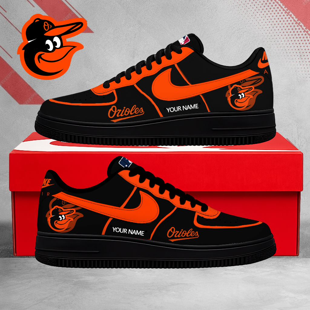 SPECIAL EDITION - NEW CUSTOMIZED MLB25 BOS BALTIMORE ORIOLES AF1 SHOES