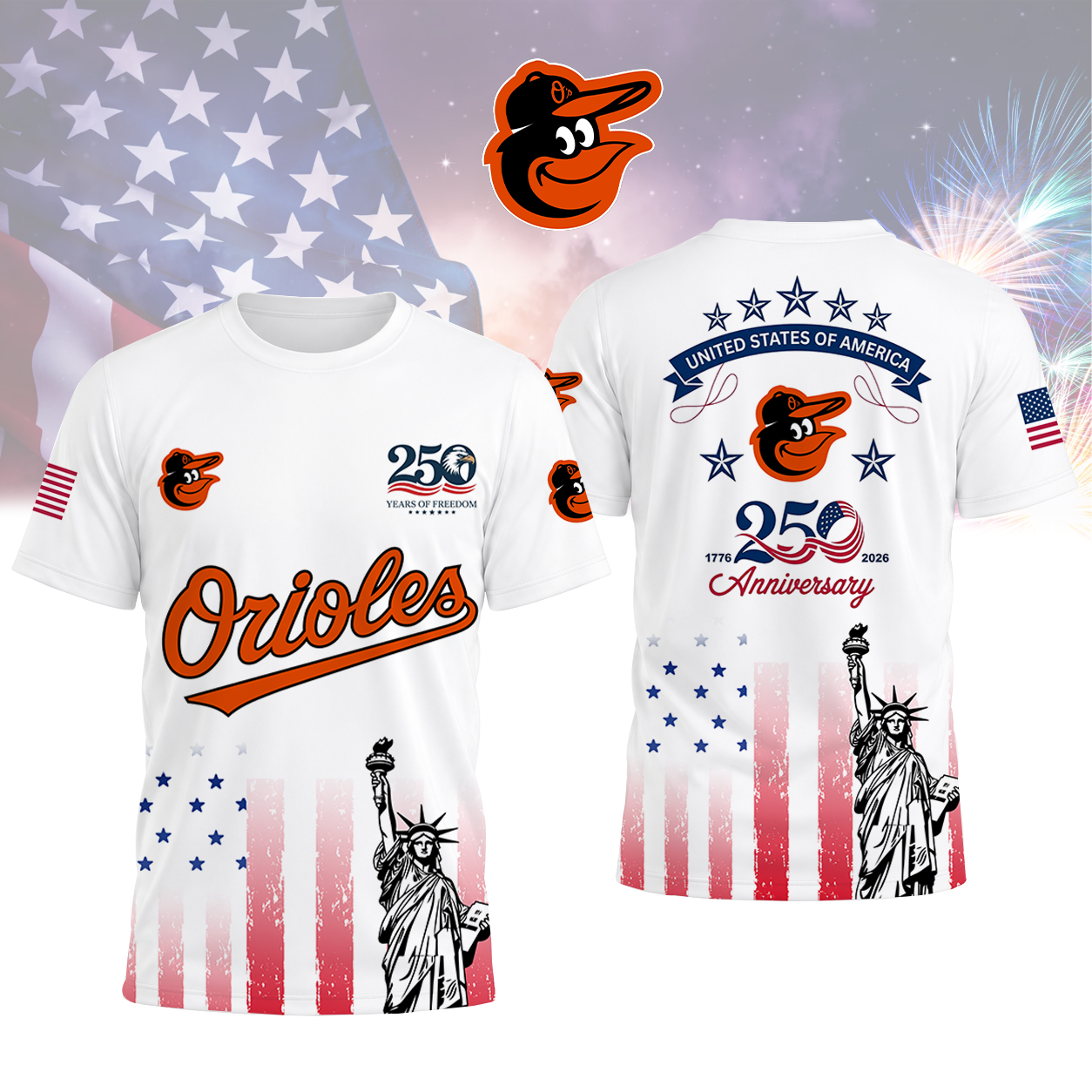LIMITED EDITION - NEW CUSTOMIZED MLB25 BOS BALTIMORE ORIOLES T-SHIRT, POLO SHIRT, ZIP POLO SHIRT, SWEATSHIRT, HOODIE & ZIP HOODIE