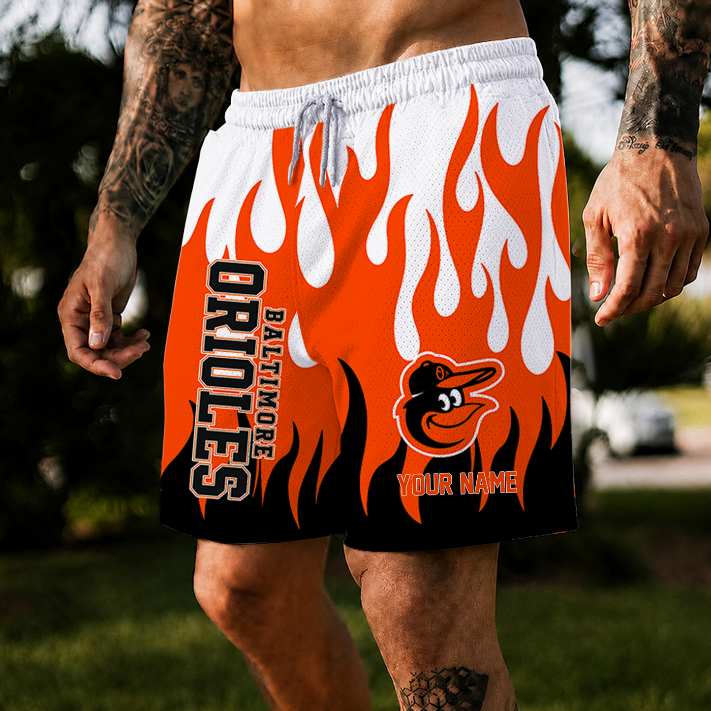 [FLASH SALE] NEW CUSTOMIZED MLB25 BOS BALTIMORE ORIOLES SHORT PANTS