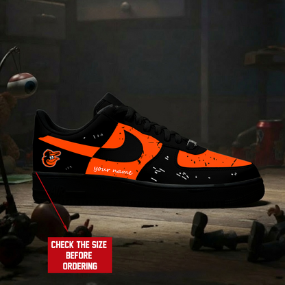 [FLASH SALE] NEW CUSTOMIZED MLB25 BOS BALTIMORE ORIOLES AF1 SHOES