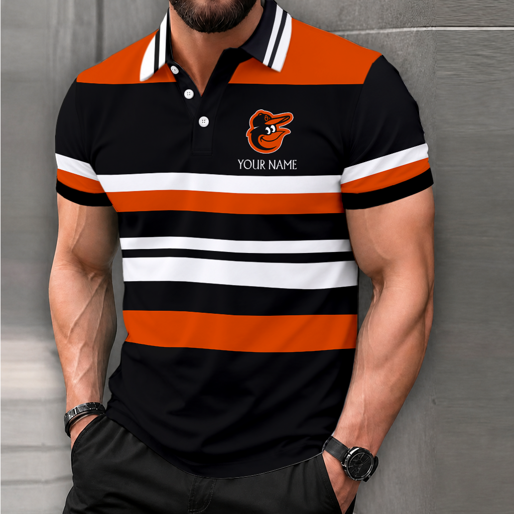 LIMITED EDITION - NEW CUSTOMIZED MLB25 BOS BALTIMORE ORIOLES POLO SHIRT, ZIP POLO SHIRT & T-SHIRTS