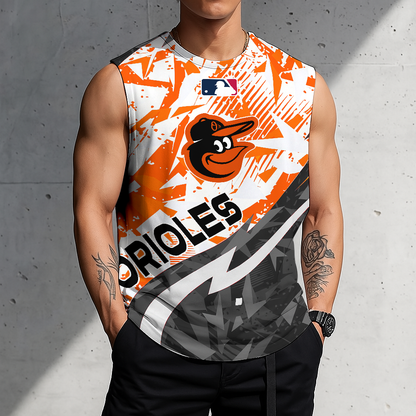 LIMITED EDITION - NEW CUSTOMIZED MLB25 BOS BALTIMORE ORIOLES TANKTOP & GYM SHIRT