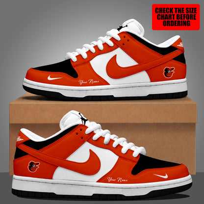 [FLASH SALE] NEW CUSTOMIZED MLB25 BOS BALTIMORE ORIOLES DUNK LOW SHOES