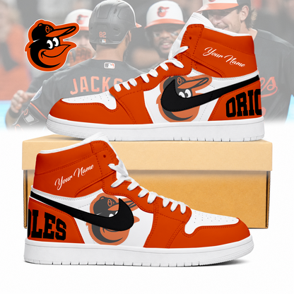 LIMITED EDITION - NEW CUSTOMIZED MLB25 BOS BALTIMORE ORIOLES AIR JORDAN SNEAKERS