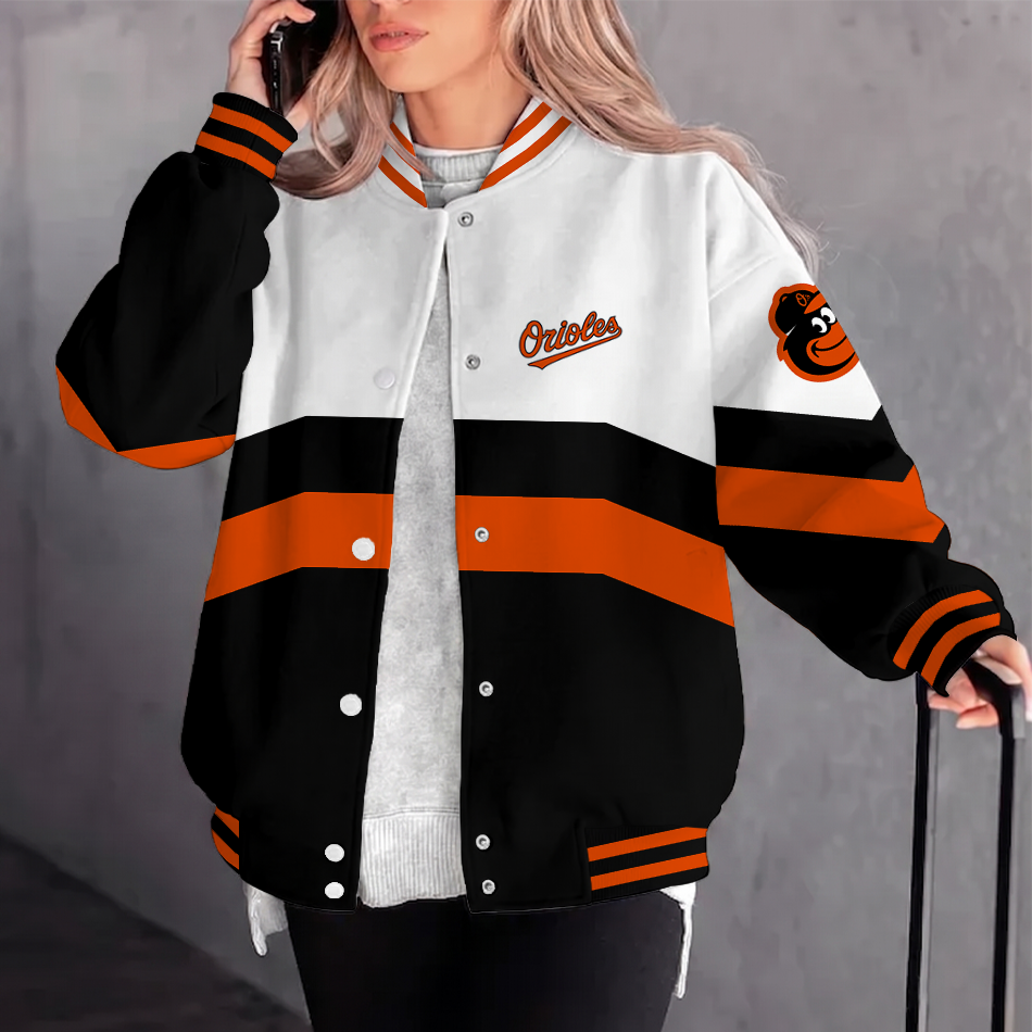 [FLASH SALE] NEW CUSTOMIZED MLB25 BOS BALTIMORE ORIOLES SATIN VARSITY & BASEBALL JACKET