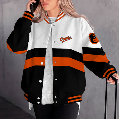 [FLASH SALE] NEW CUSTOMIZED MLB25 BOS BALTIMORE ORIOLES SATIN VARSITY & BASEBALL JACKET