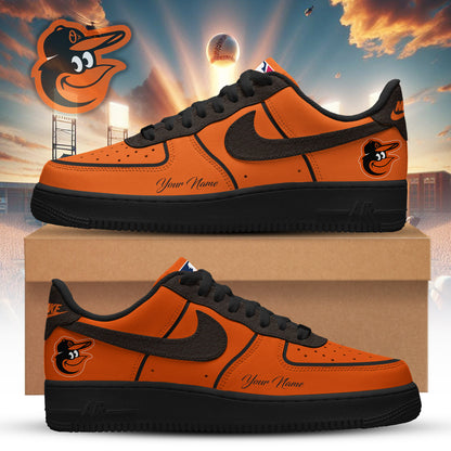 LIMITED EDITION - NEW CUSTOMIZED MLB25 BOS BALTIMORE ORIOLES AF1 SNEAKERS