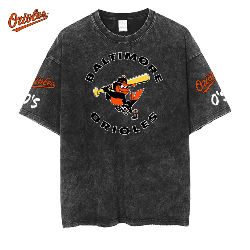 [FLASH SALE] NEW CUSTOMIZED MLB25 BOS BALTIMORE ORIOLES MULTICOLOR WASHED TEE