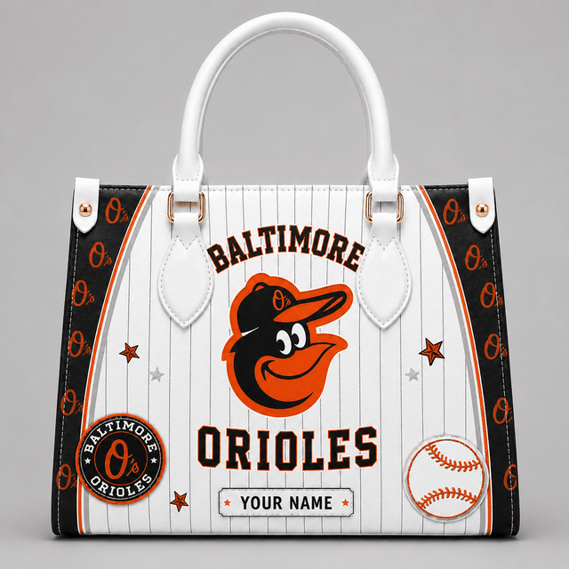 [FLASH SALE] NEW CUSTOMIZED MLB25 BOS BALTIMORE ORIOLES LEATHER HANDBAG