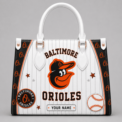 [FLASH SALE] NEW CUSTOMIZED MLB25 BOS BALTIMORE ORIOLES LEATHER HANDBAG